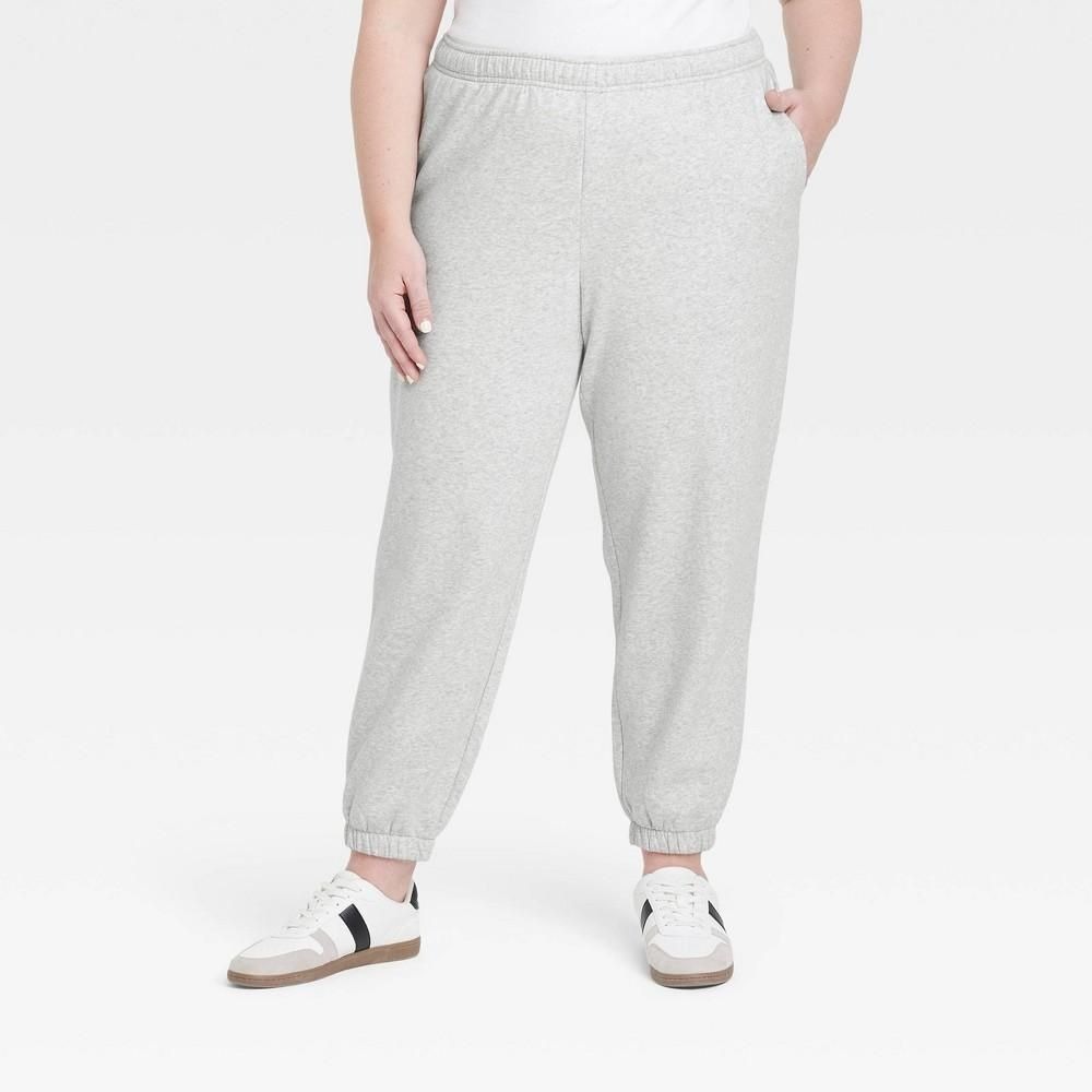 Universal Thread Womens Mid-Rise Essential Joggers Gray XXL Knit Fleece Pockets